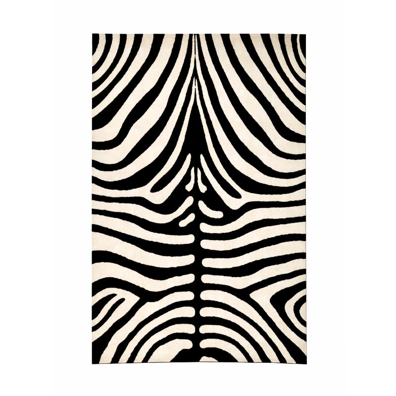Modern Hand Tufted Zebra-Striped Rug
