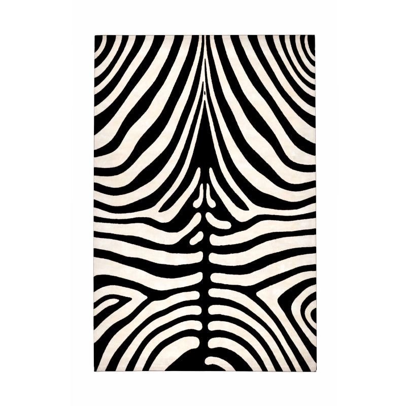 Modern Hand Tufted Zebra-Striped Rug