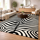 Modern Hand Tufted Zebra-Striped Rug