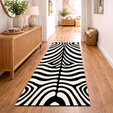 Modern Hand Tufted Zebra-Striped Runner