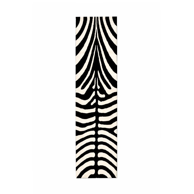 Modern Hand Tufted Zebra-Striped Runner