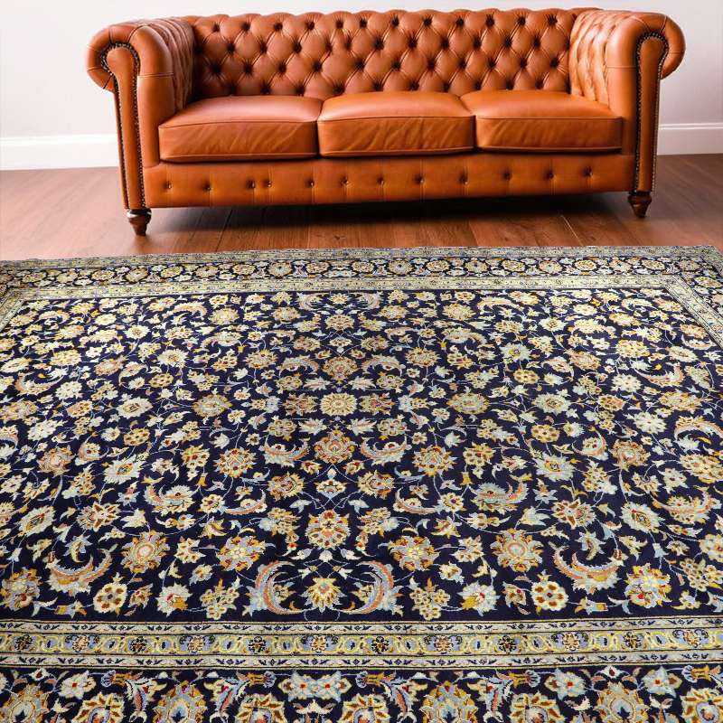 Refurbished Persian Kashan Rug 413 × 303 cm