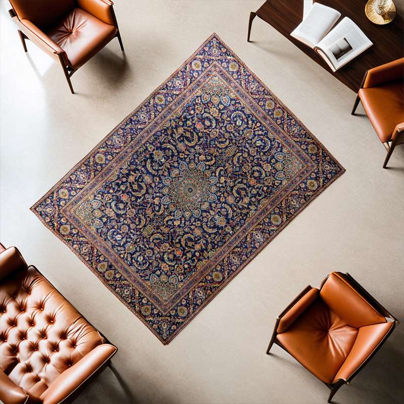 Refurbished Persian Mashad Rug 353 × 264 cm