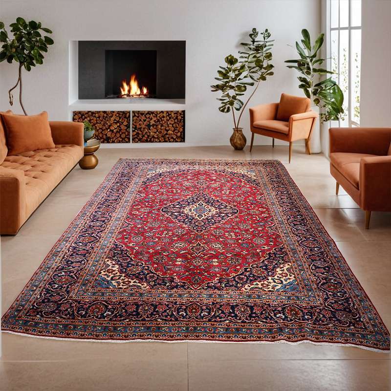 Refurbished Persian Kasha Rug 418 × 285 cm
