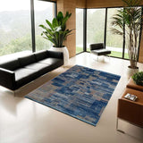 Blue Part Silk Modern Rug 230 × 150 cm