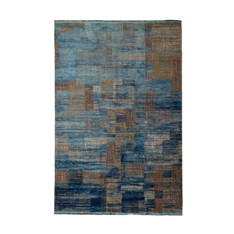 Blue Part Silk Modern Rug 230 × 150 cm