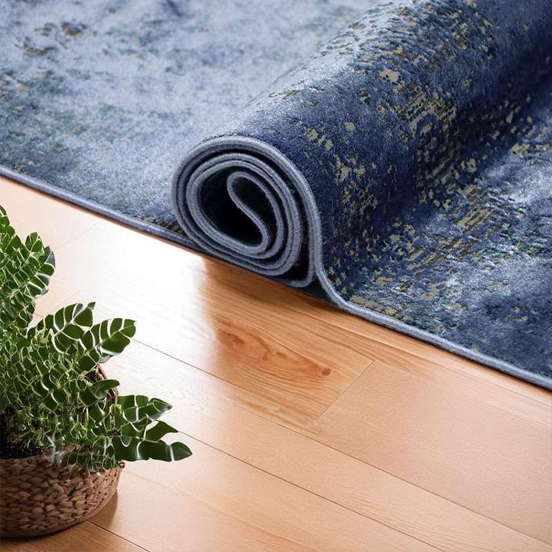 Indigo Blue Part Silk Alta Rug 230 × 160 cm