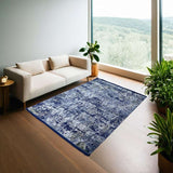 Deep Navy Blue Part Silk Alta Rug 230 × 160 cm