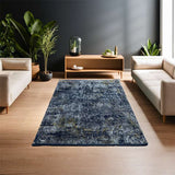 Navy Blue Part Silk Alta Collection Rug 230 × 160 cm