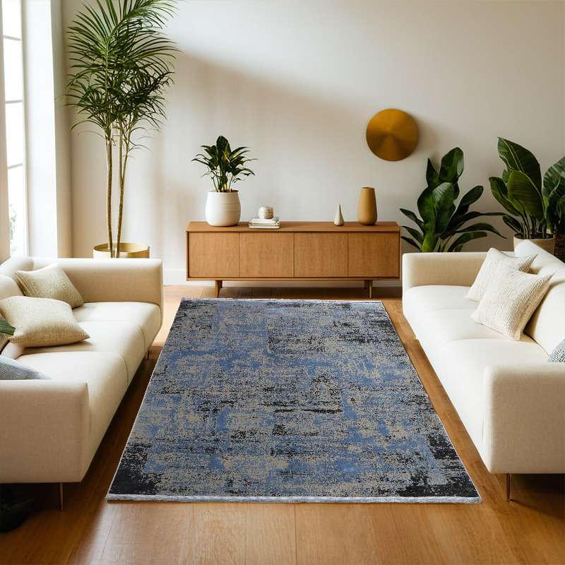 Powder Blue Part Silk Alta Collection Rug 230 × 160 cm