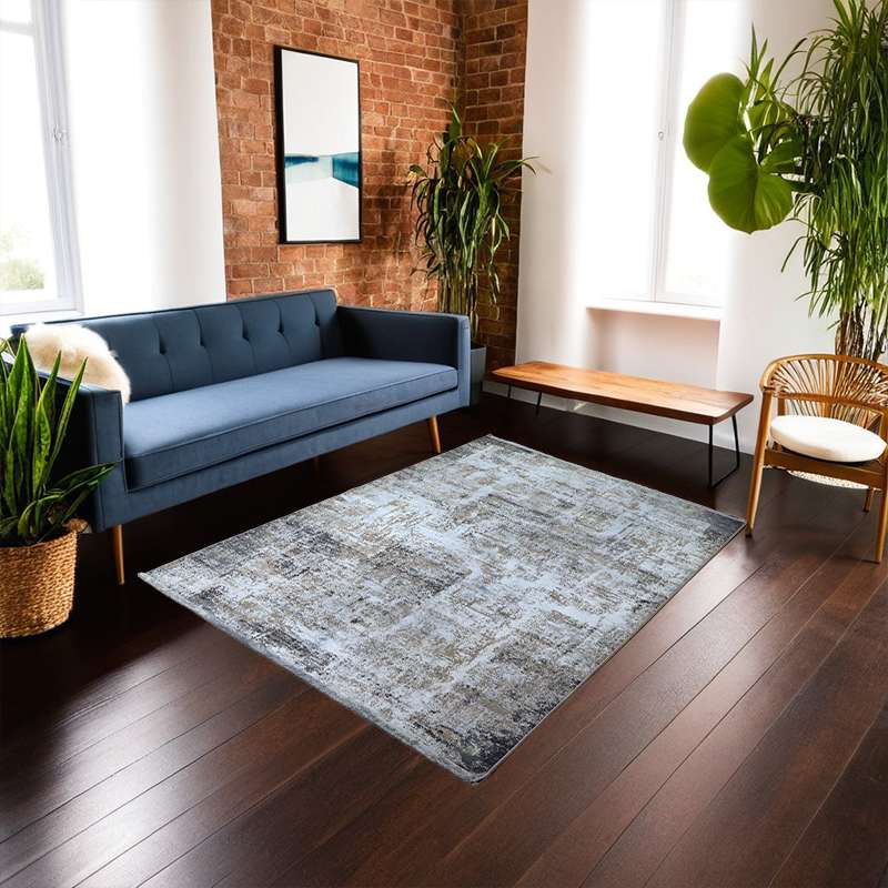 Powder Blue Part Silk Alta Collection Rug 230 × 160 cm