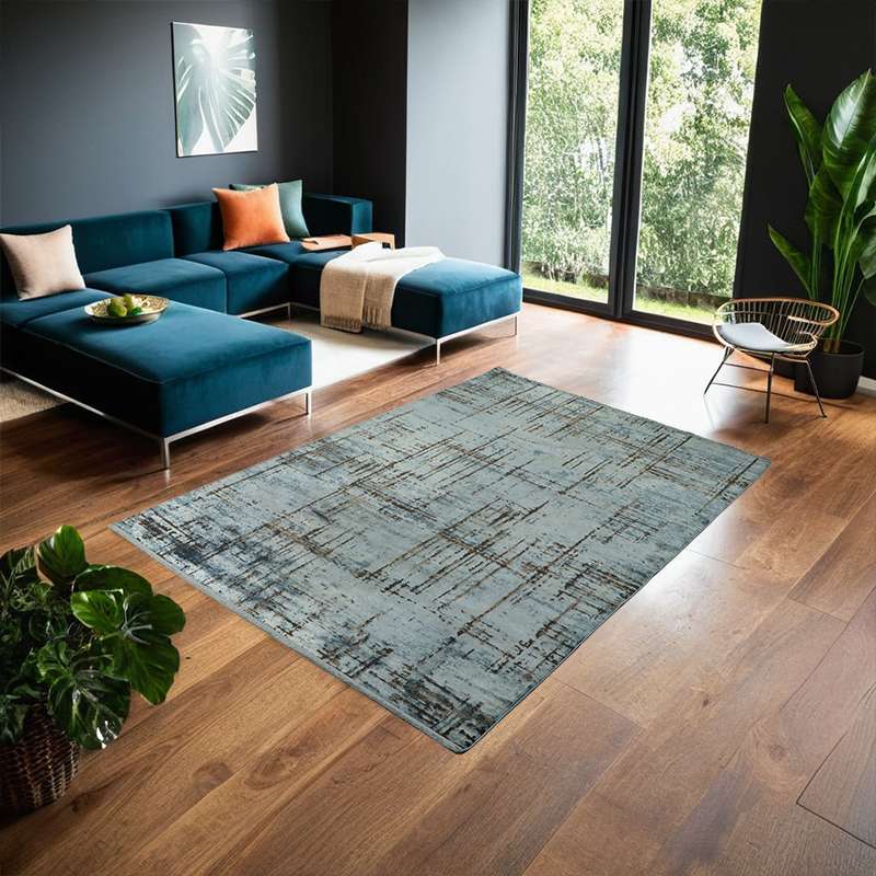 Teal Sage Part Silk Alta Rug 230 × 160 cm
