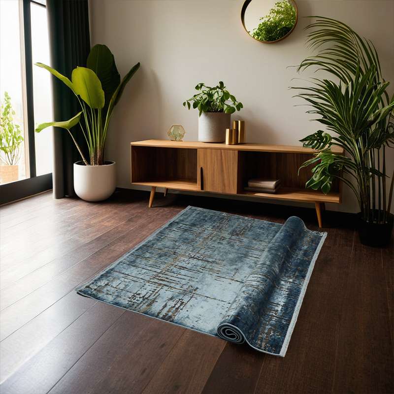Teal Sage Part Silk Alta Rug 230 × 160 cm