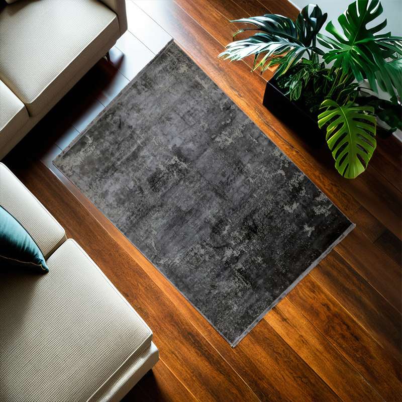 Grey Part Silk Modern Rug 230 × 160 cm