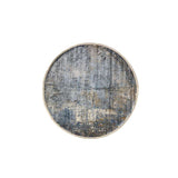Blue Part Silk Modern Round Rug 200 × 200 cm