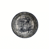 Silver & Navy Part Silk Modern Round Rug 200 × 200 cm