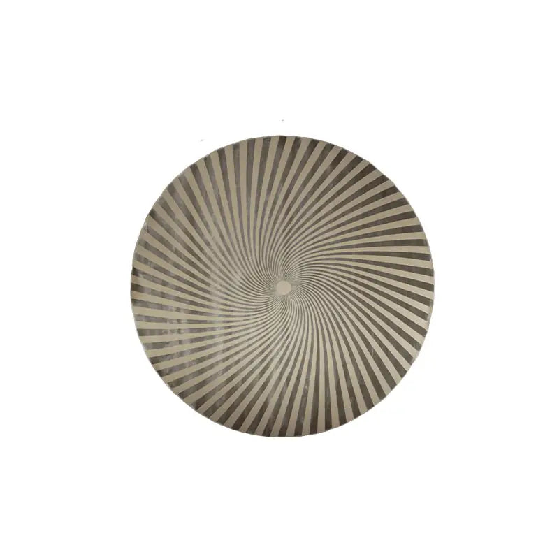 Ivory & Silver Part Silk Modern Round Rug 250 × 250 cm