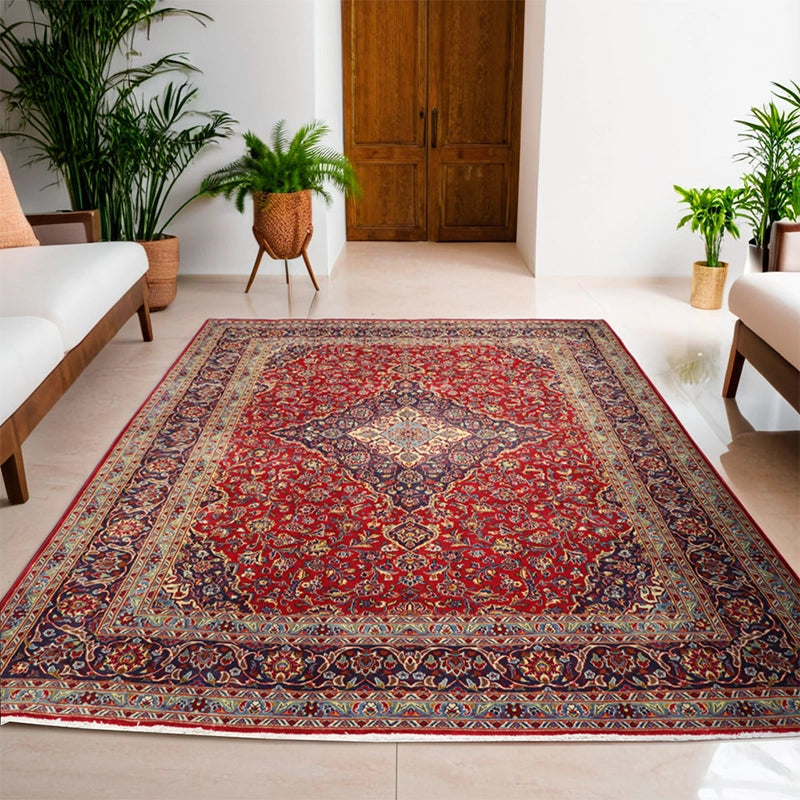 Red Persian Kashan Rug Refurbished Collection 391 × 295 cm