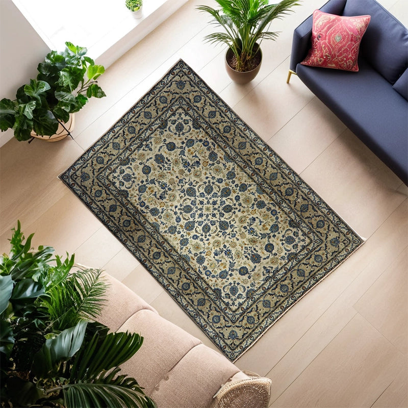 Neutral Persian Kashan Rug Refurbished Collection 334 × 231 cm