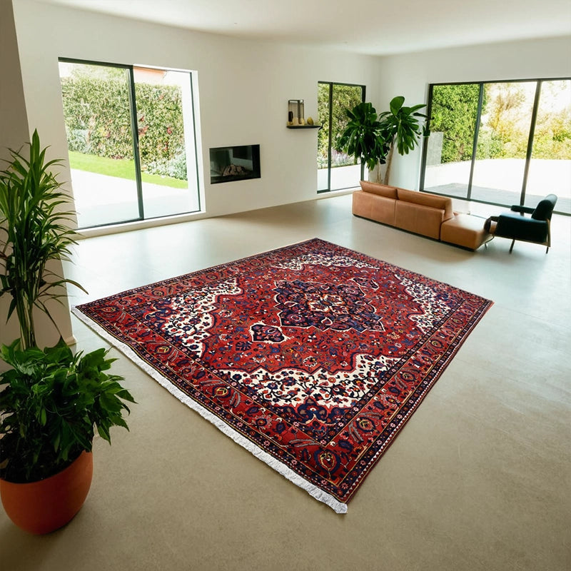 Red Persian Bakhtiar Rug Refurbished Collection 365 × 265 cm