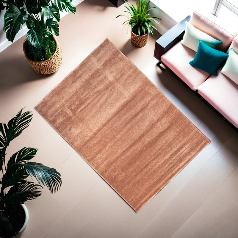 Modern Plush Pile Rugs In Pink Pianura Collection