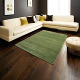 Modern Plush Pile Rugs In Green Pianura Collection