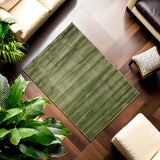 Modern Plush Pile Rugs In Green Pianura Collection