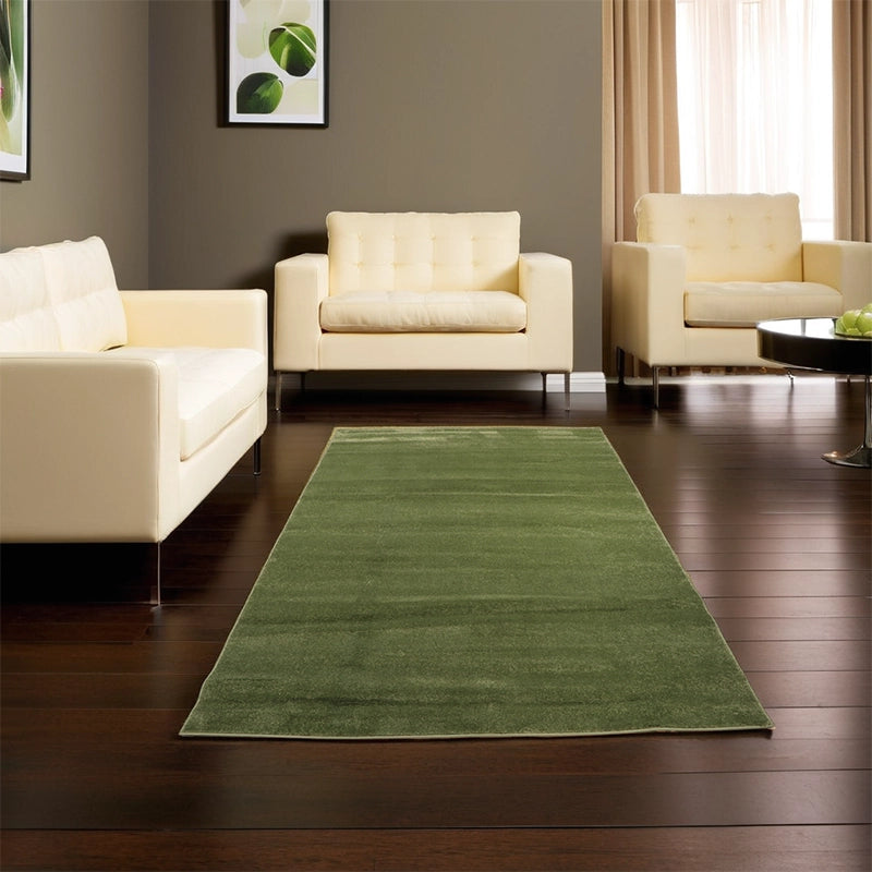 Modern Plush Pile Rugs In Green Pianura Collection
