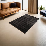 Modern Plush Pile Rugs In Dark Grey Pianura Collection
