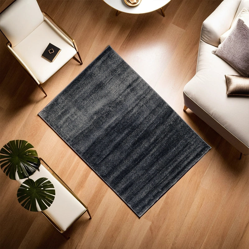 Modern Plush Pile Rugs In Dark Grey Pianura Collection