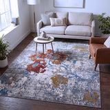 Multi-coloured Grey & Rust Abstract Floral Rug Design 290x200cm - photo 2
