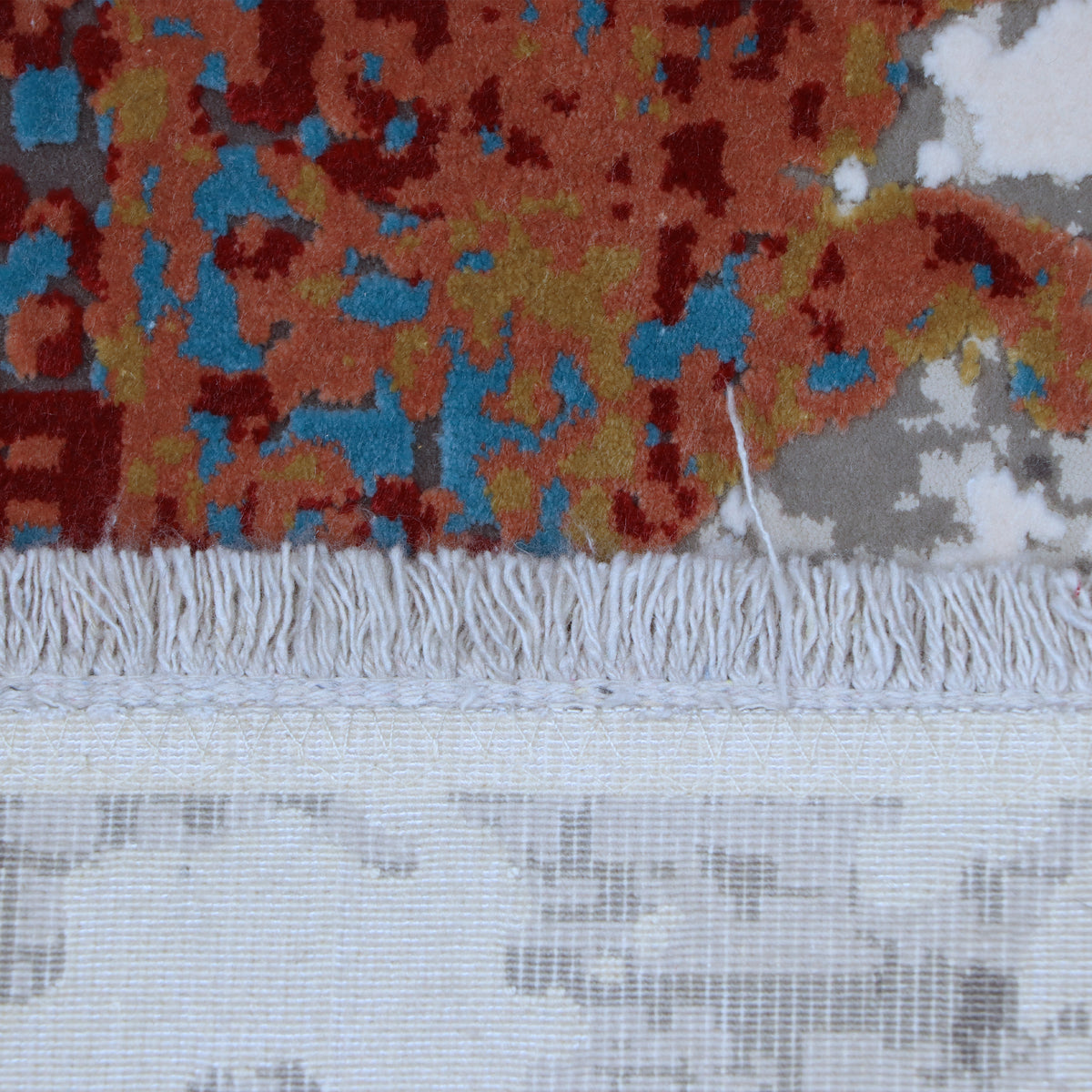 Multi-coloured Grey & Rust Abstract Floral Rug Design 290x200cm - photo 4