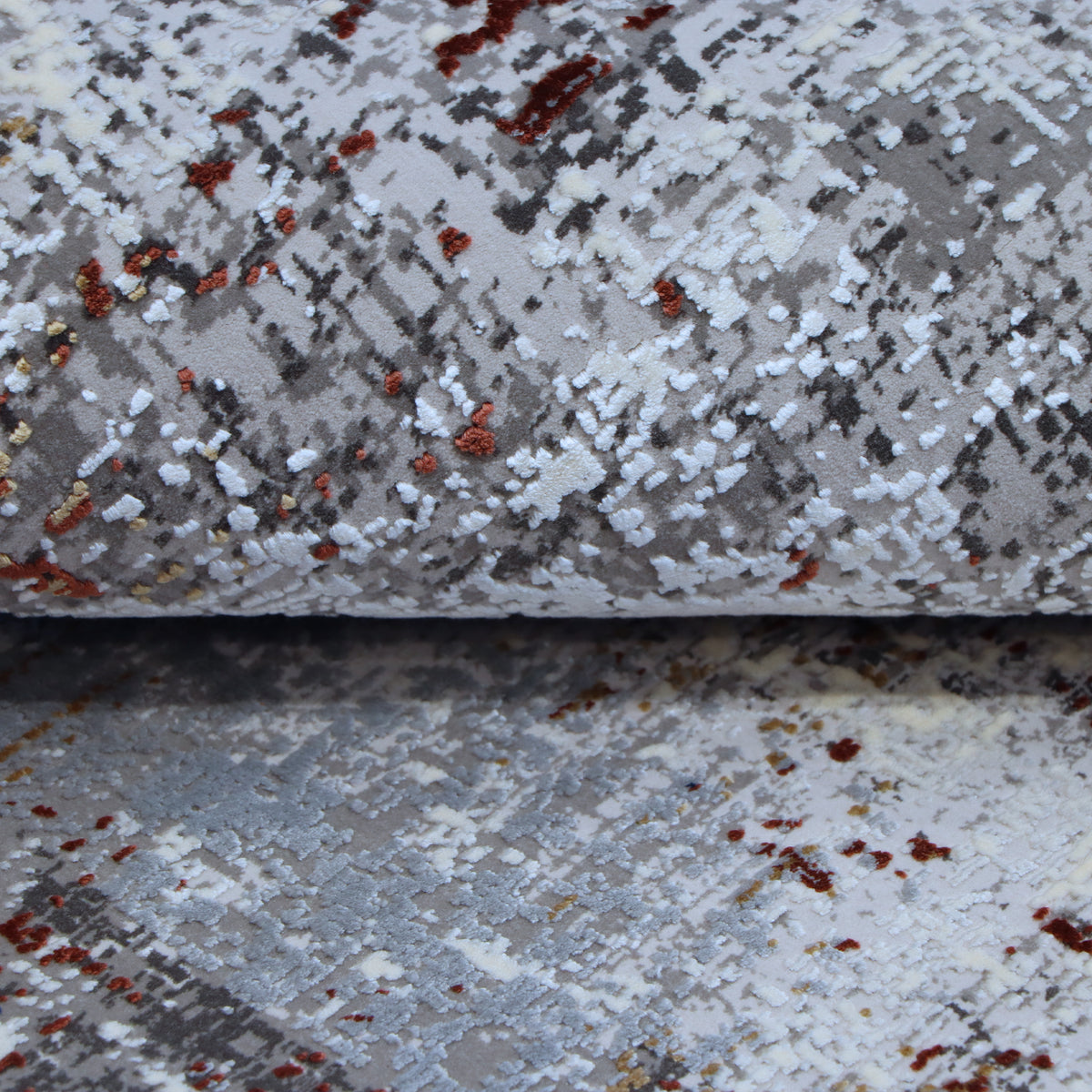 Grey & Burgundy Distressed Abstract Rug Design 230x160cm - photo 3