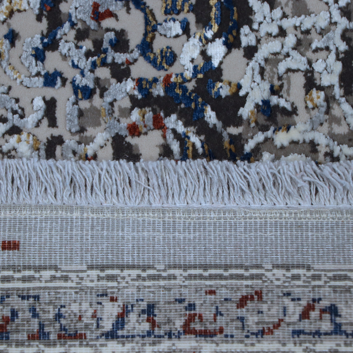 Silver Grey & Rust Distressed Ornamental Rug Design 230x160cm - photo 4