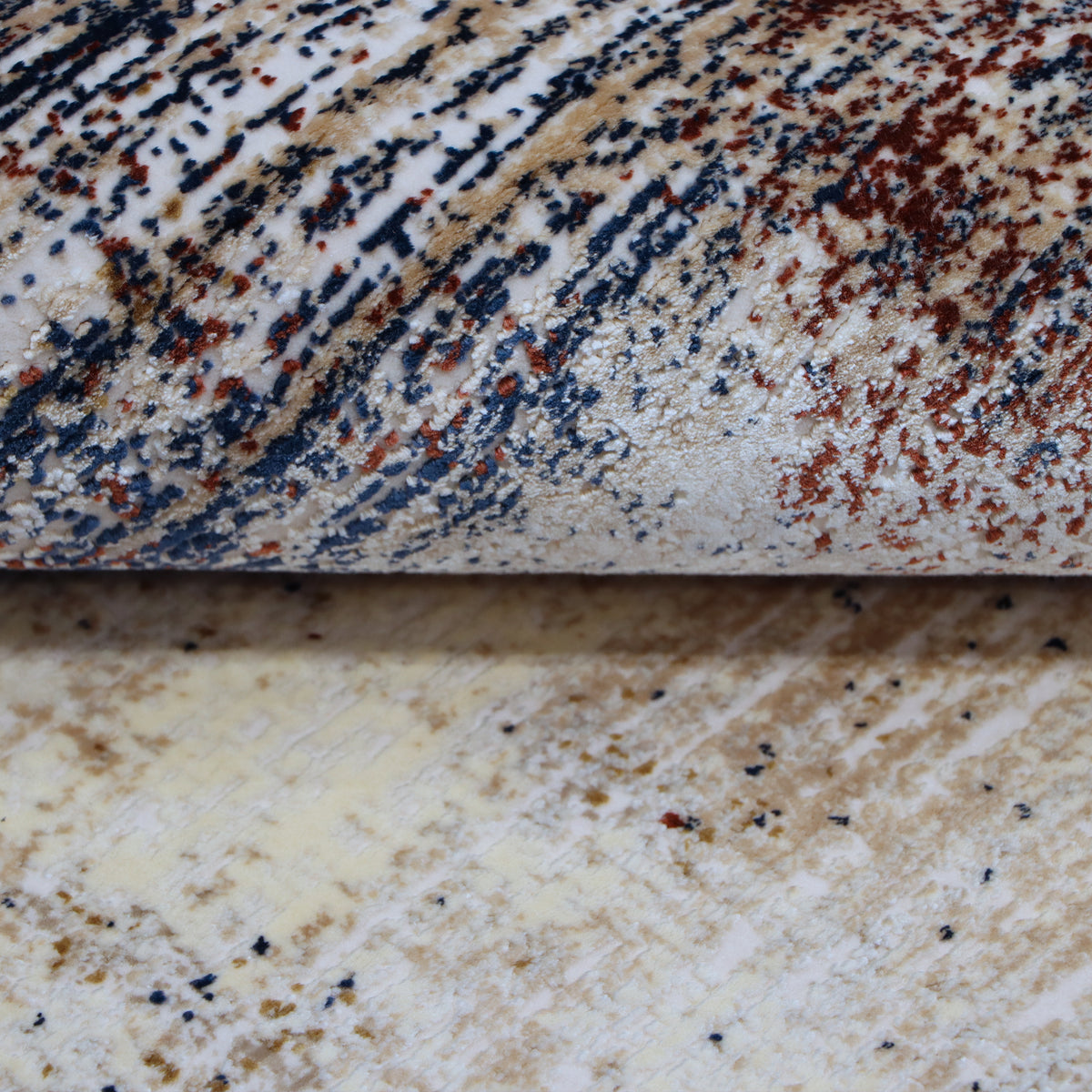Ivory & Navy Abstract Distressed Rug Design 230x160cm - photo 4