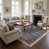 Grey & Blue Distressed Tree of Life Persian Rug Design 230x160cm - photo 2