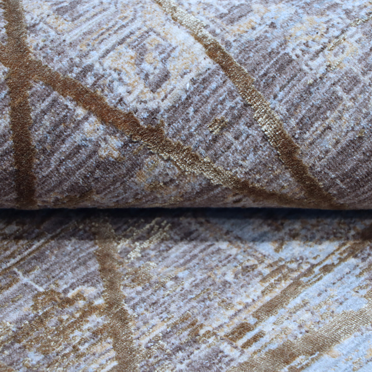 Navy Blue & Gold Distressed Persian Rug Design 230 × 160 cm