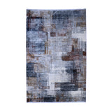 Multi-coloured Blue & Ivory Distressed Abstract Rug Design 290x200cm