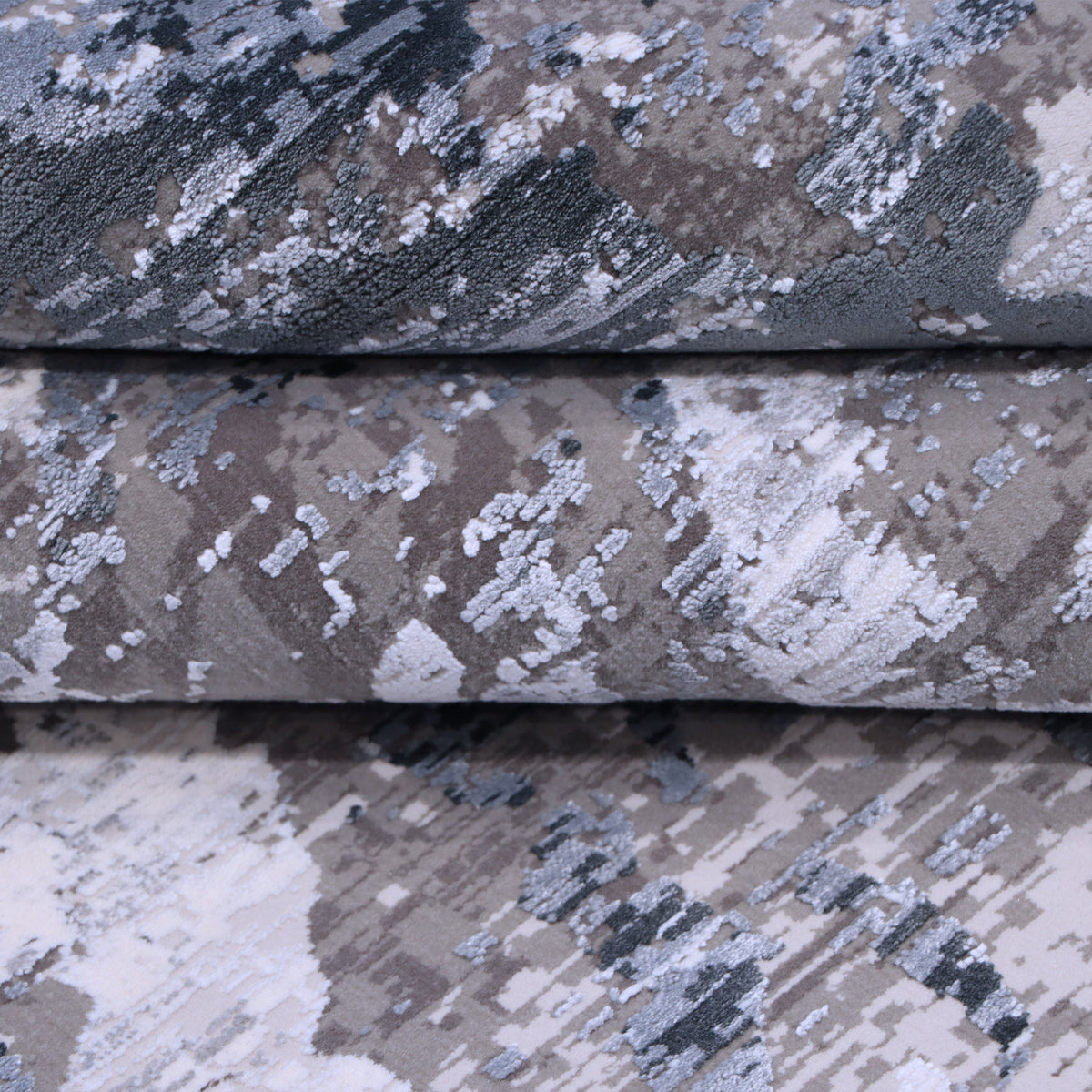 Taupe Grey & Charcoal Abstract Botanical Rug Design 290x200cm - photo 3