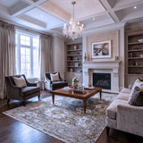 Taupe & Ivory Distressed Medallion Rug Design 290x200cm - photo 2