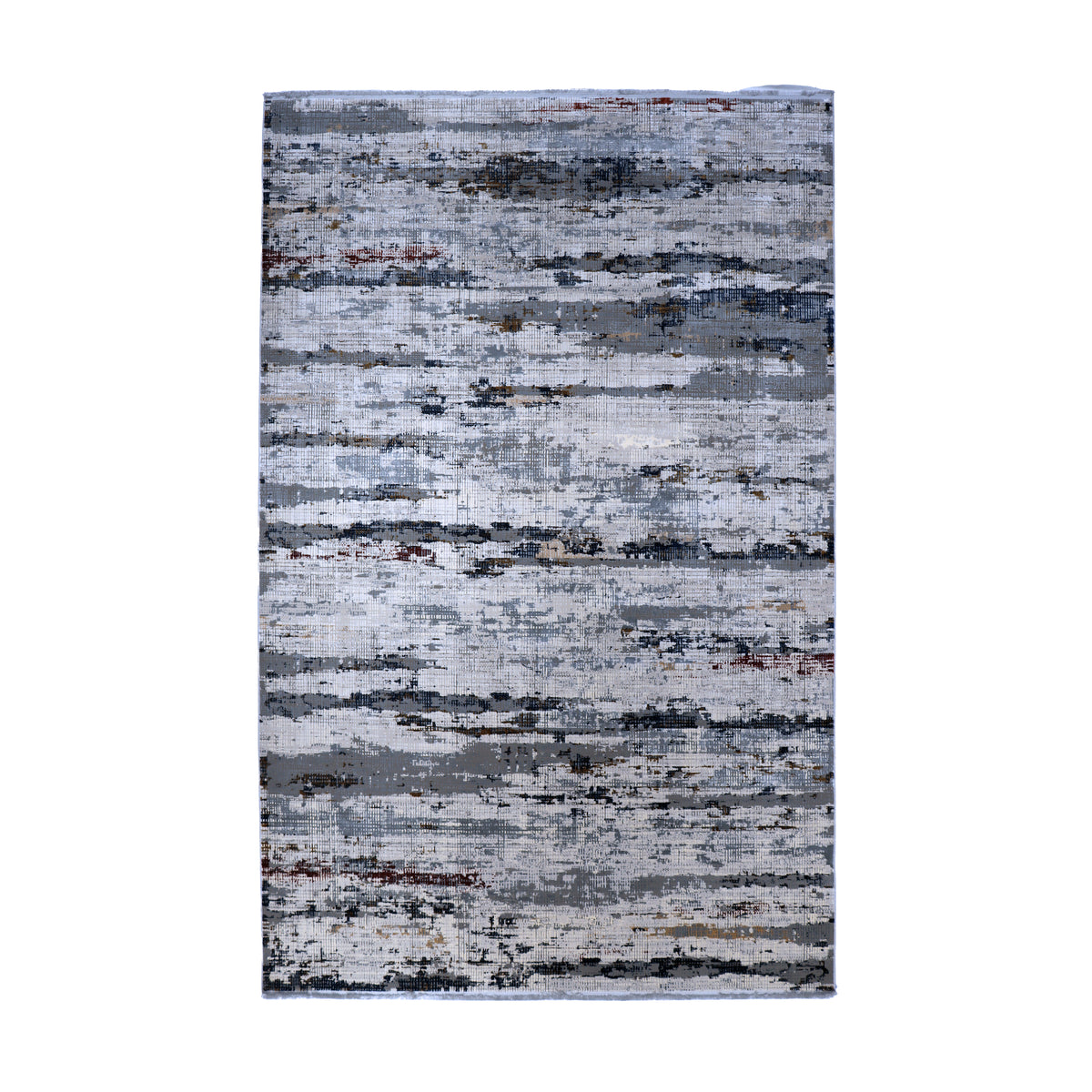 Grey, Ivory & Navy Distressed Abstract Rug Design 290x200cm