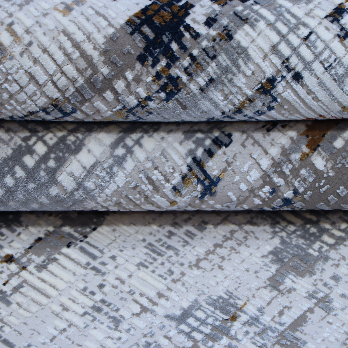 Grey, Ivory & Navy Distressed Abstract Rug Design 290x200cm - photo 3