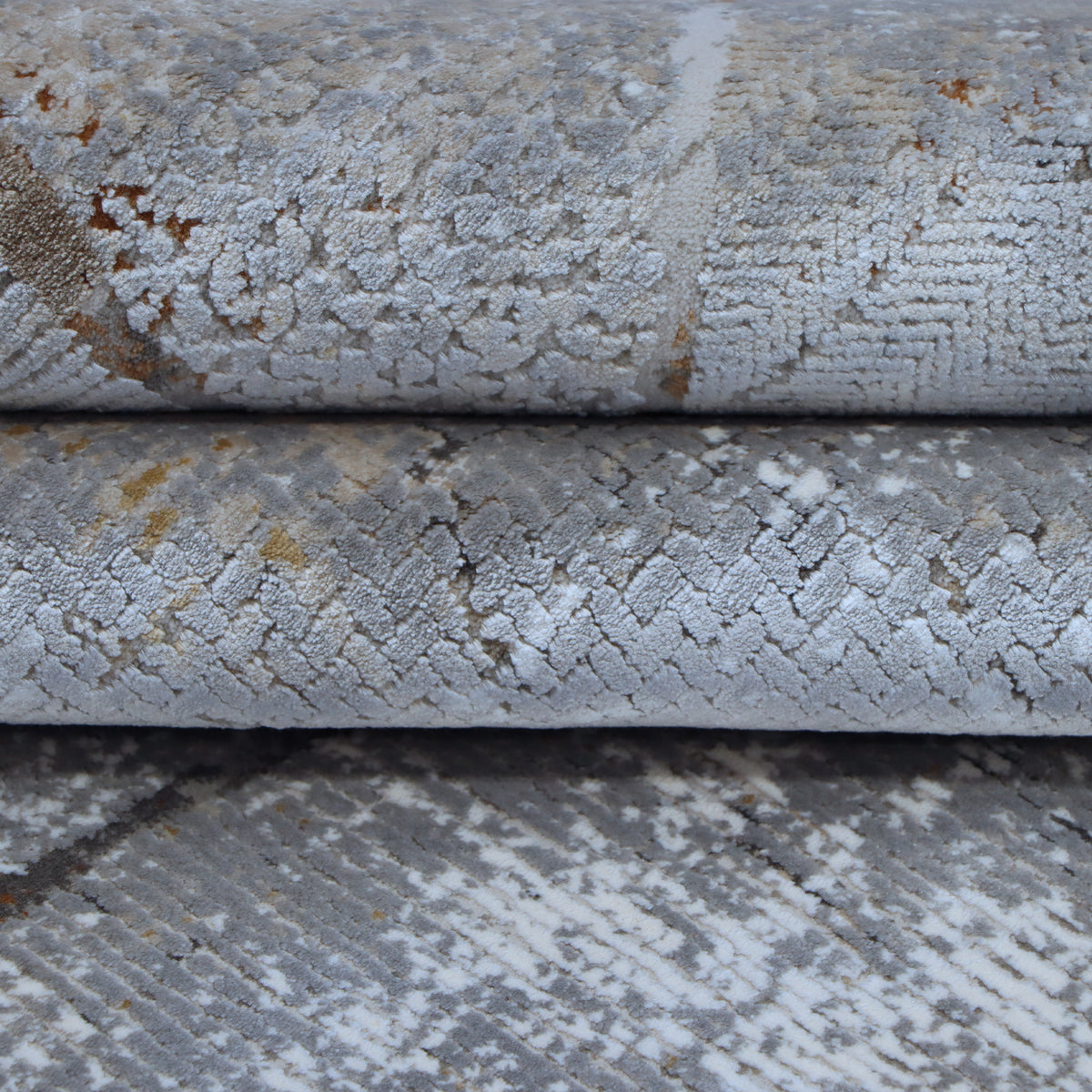 Silver Grey & Gold Abstract Rug Design 290x200cm - photo 3