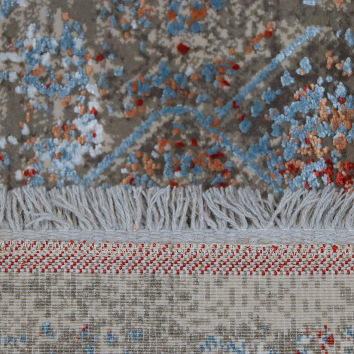 Multi-coloured Grey & Blue Distressed Persian Rug Design 290x200cm - photo 4