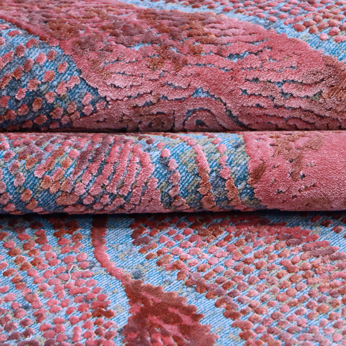 Burgundy & Teal Blue Abstract Rug Design 290x200cm - photo 3