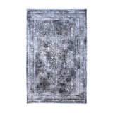 Charcoal Grey & Ivory Distressed Persian-Inspired Rug Design 290 × 200 cm