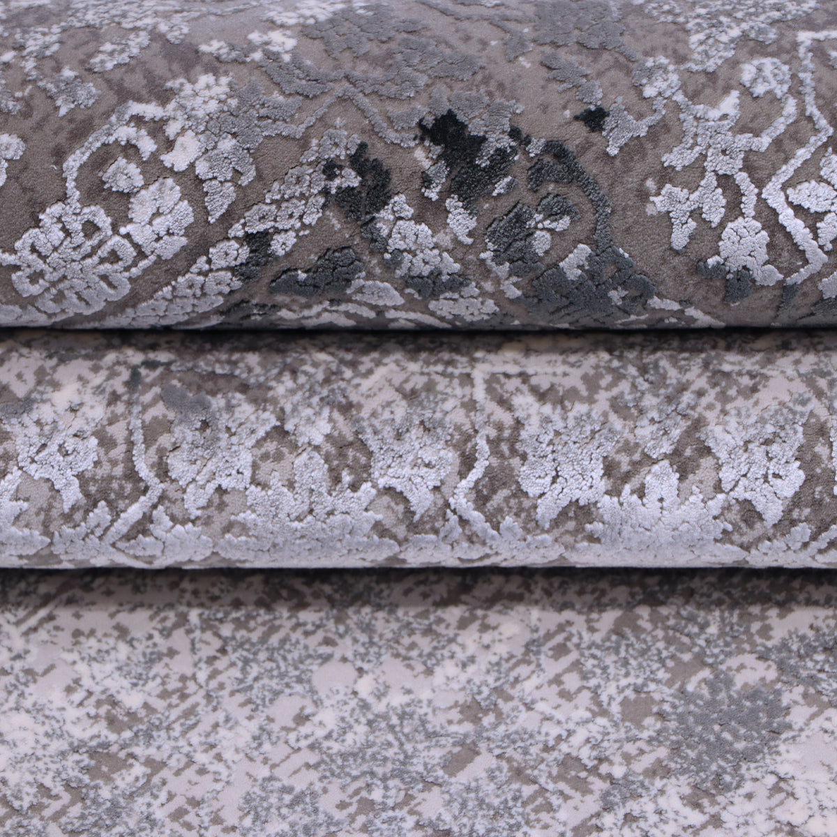 Charcoal & Silver Grey Distressed Rug Design 290x200cm - photo 3