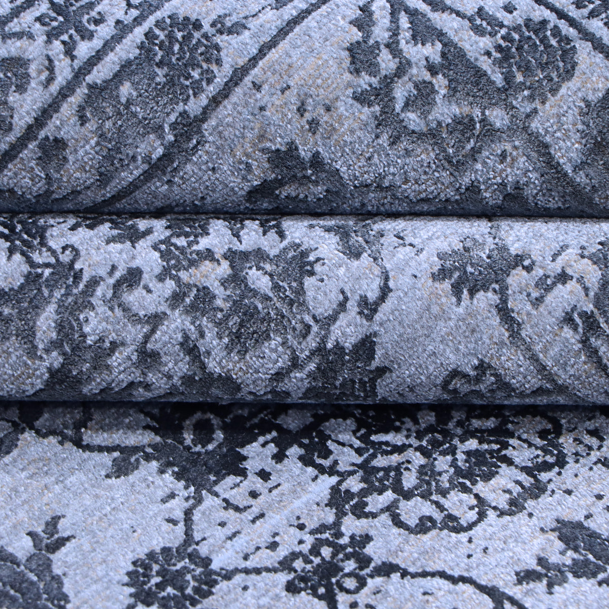 Charcoal & Silver Grey Noir Distressed Persian Rug Design 290x200cm - photo 3