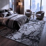 Grey & Black Fractured Abstract Rug Design 290 × 200 cm