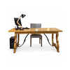 Elm Wood Dining Table Walnut Finish 180 × 90 × 78 cm